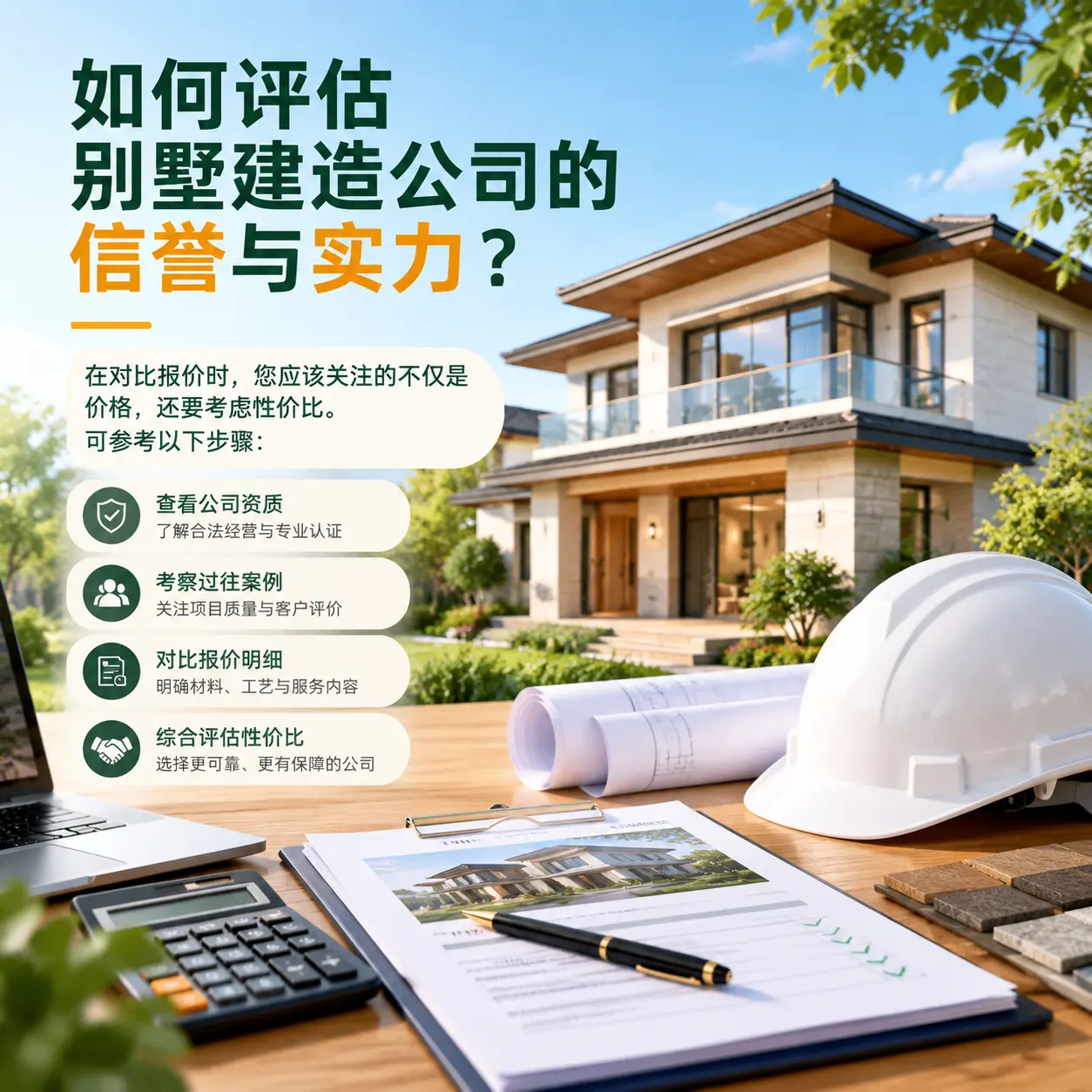 如何评估 花溪 别墅建造公司的信誉与实力？